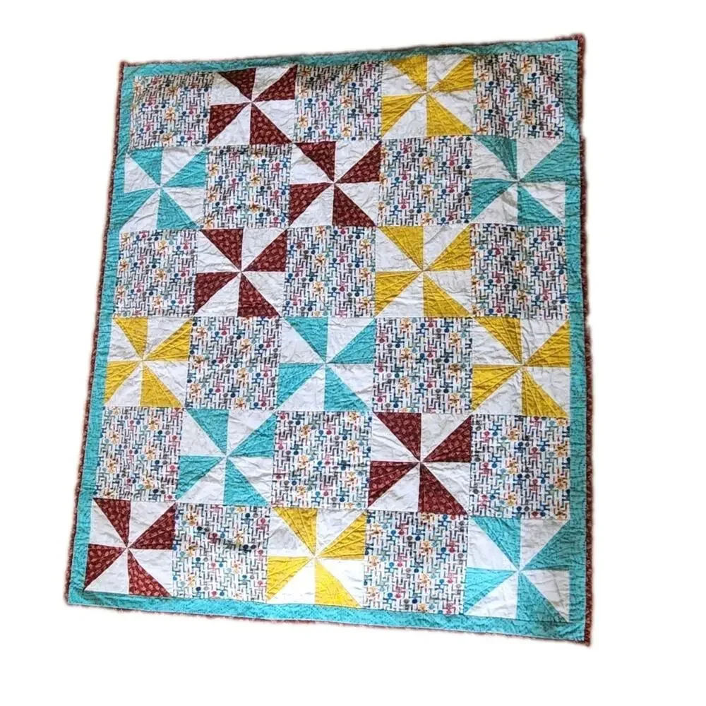 Alpha-Bots Print by Danielle Leone Hand Sewn Baby Learning Crib Quilt Nursery